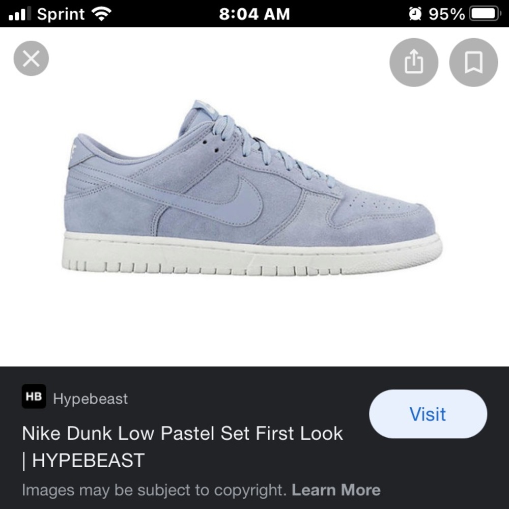 Nike Dunk Low Pastel Blue Mens 7.5/Womens 9.5